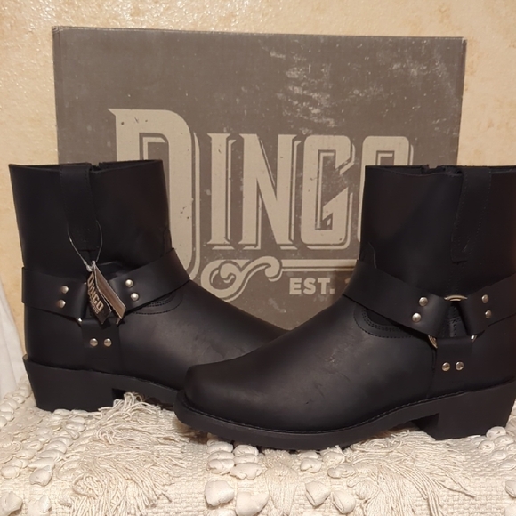 Dingo Black Leather Ankle Boots NWT 10.5 - Picture 1 of 8